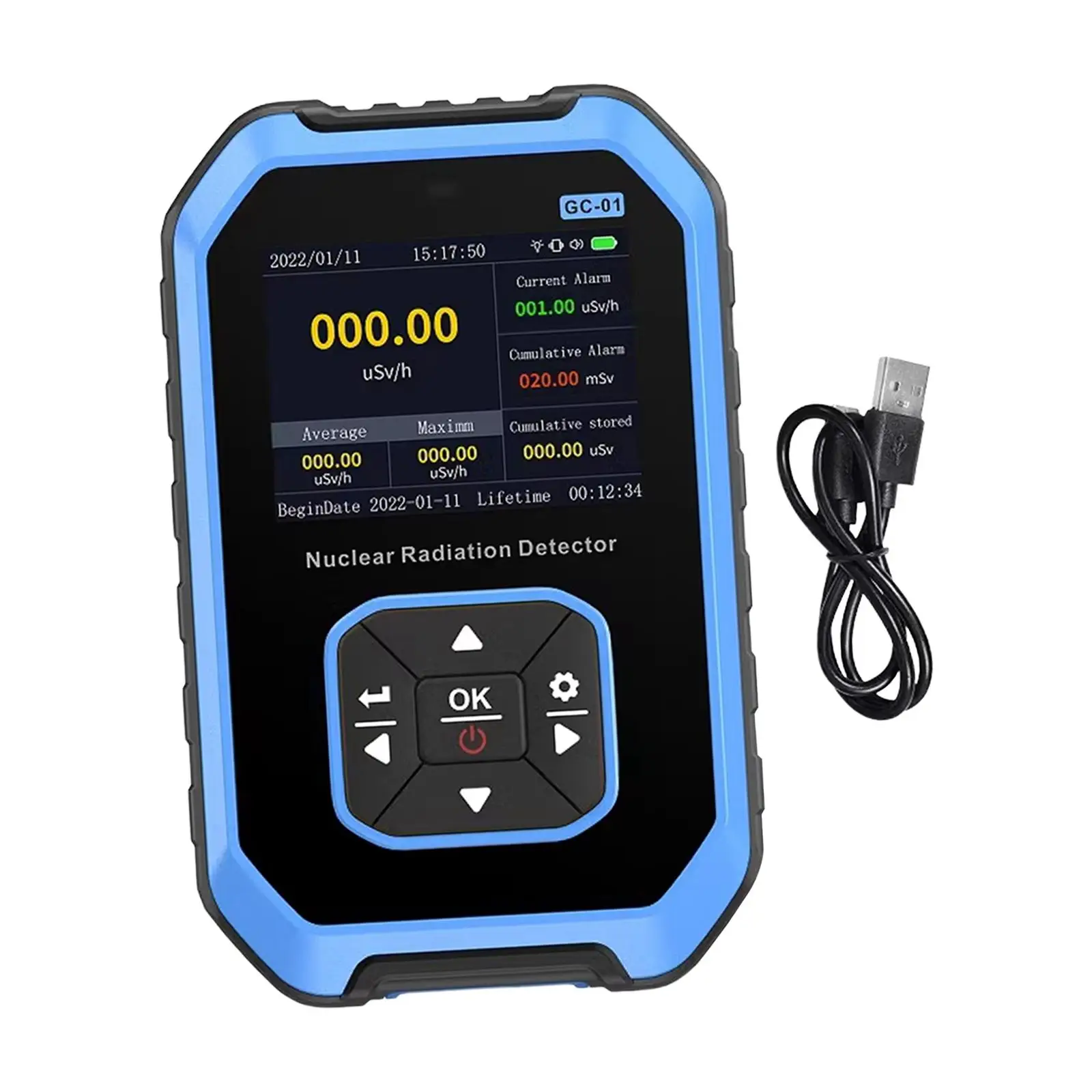 Rechargeable Radiation Monitor Meter Radiation Dosimeter with LCD Display for Electromagnetic Field Inspection Vehicles Industry