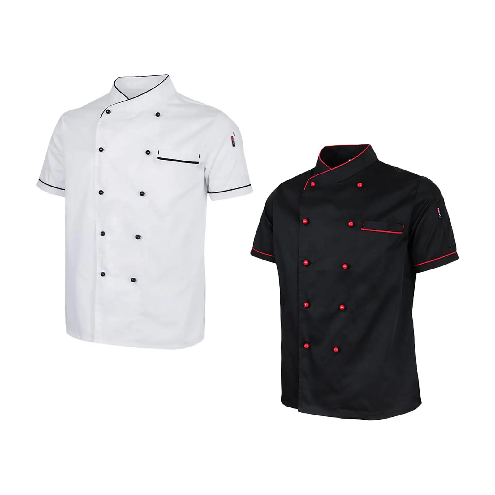 Unisex Chef Jacket Food Service Short Sleeve Top Executive Uniform for Hotel