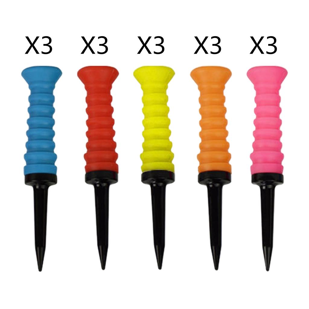 3x Elastic Golf Tees Practice Tool Ball Holder Low Resistance Hitting Golfer Durable 83mm Golf Tees for Practicing Accessories