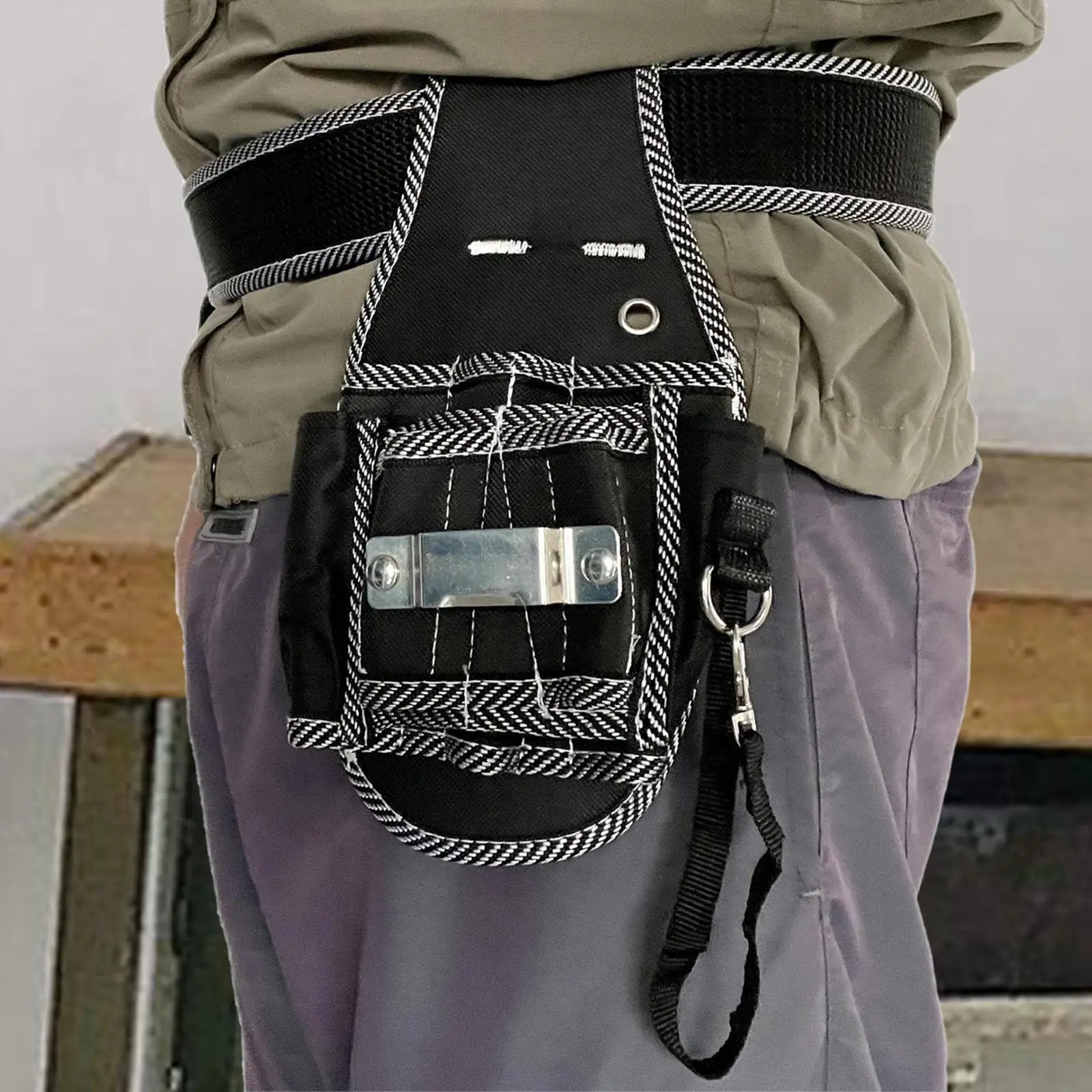 Electrician Waist Tool Bag with Belt Portable Waist Tools Bag Pocket for Carpentry Woodworking Drywall Workers Plumbers Handyman