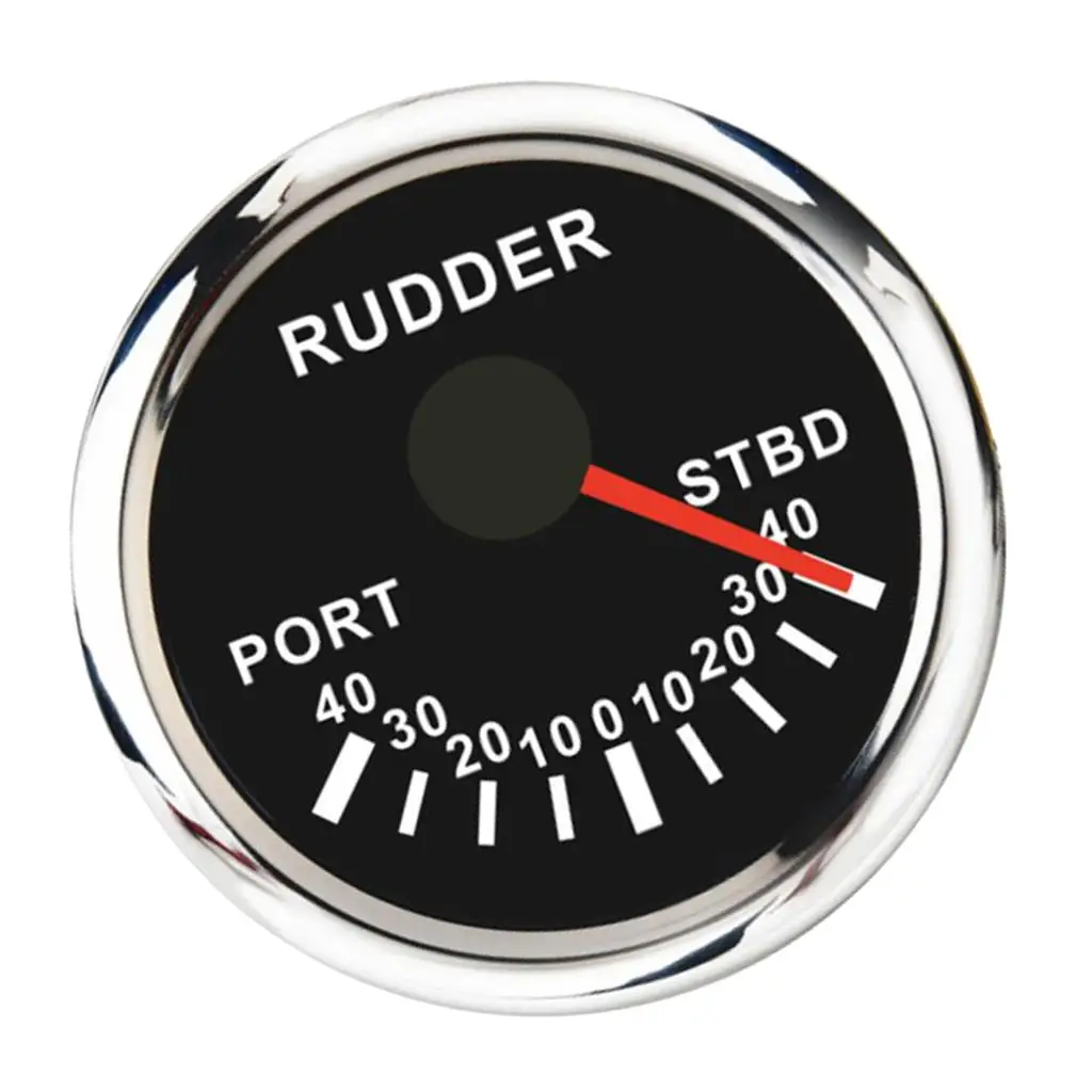52mm Durable Rudder Angle Indicator  Meter 0-190ohm Signal with LED Backlight - Black Dial