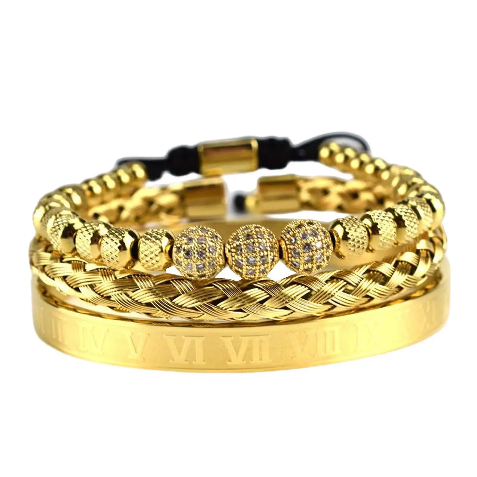 Braided Bracelet Set 18cm~19cm Bangle Woven Cuff Wrap Bracelet Width 8mm Beaded Jewelry Accessory Wristbands Women & Men