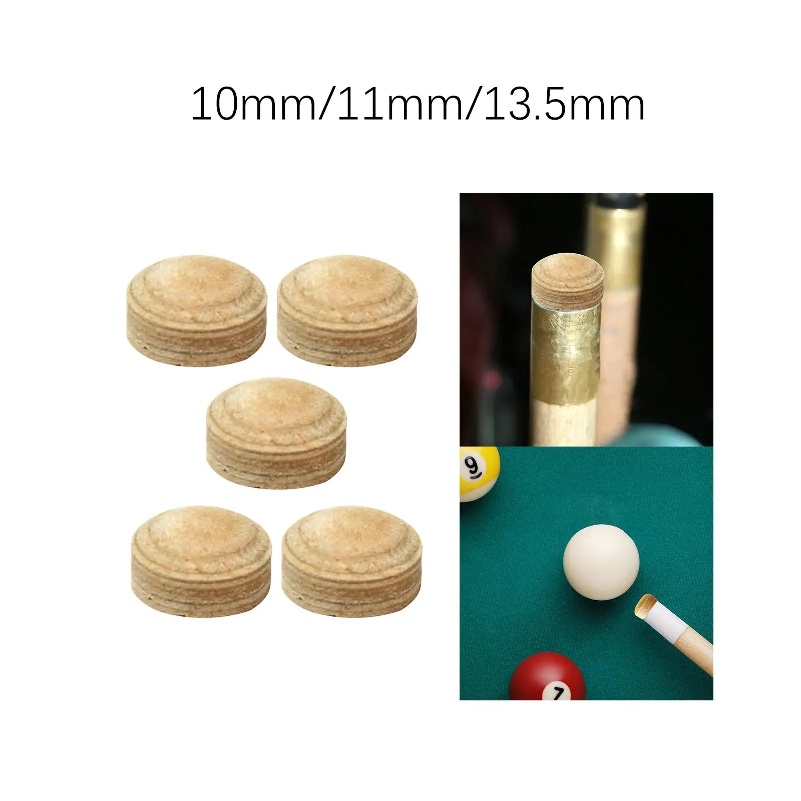 5 Pieces Table Billiards Pool Cue Tips Multi Layered Accessory Protector Repair Kit Artificial Leather for Home Personal Use