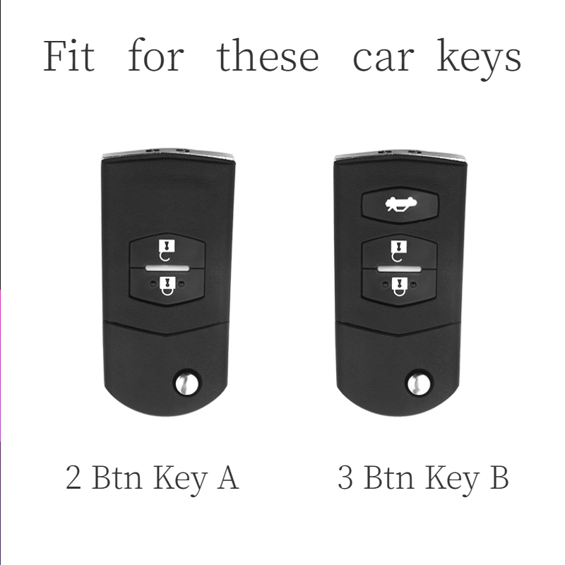 1x Zinc Alloy Silicone Car Key Case Cover for Mazda CX-5 CX5 CX-7 CX7 3 2 6 Atenza CX-9/CX9 MX5 2/3 Button Key Protect Shell - S031fda244dd540cebb199ce8e10cd2f08