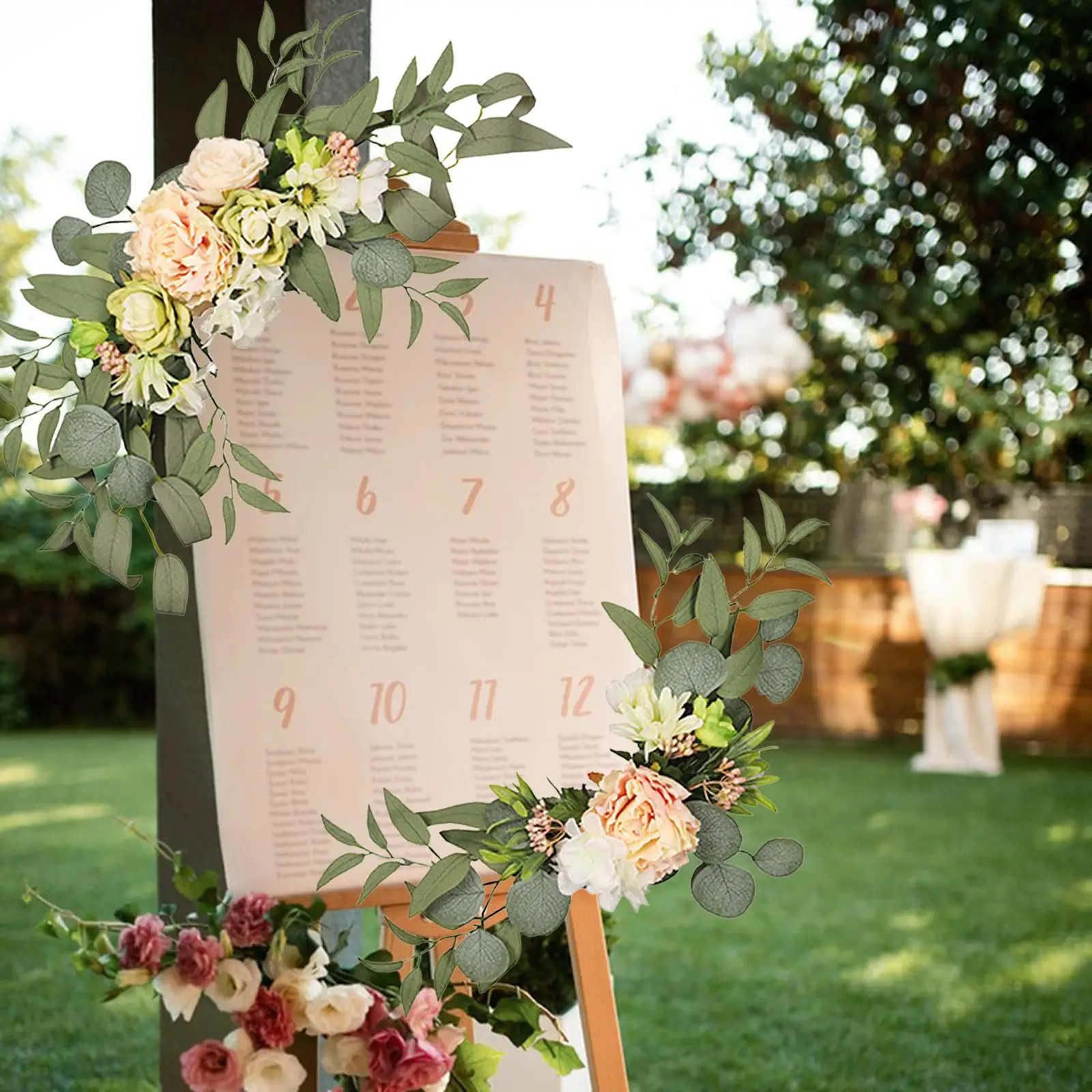 2x Wedding Arch Flowers Handmade Artificial Flower Swag for Arch DIY Burgundy Rose Arrangements Reception Backdrop Home Ceremony