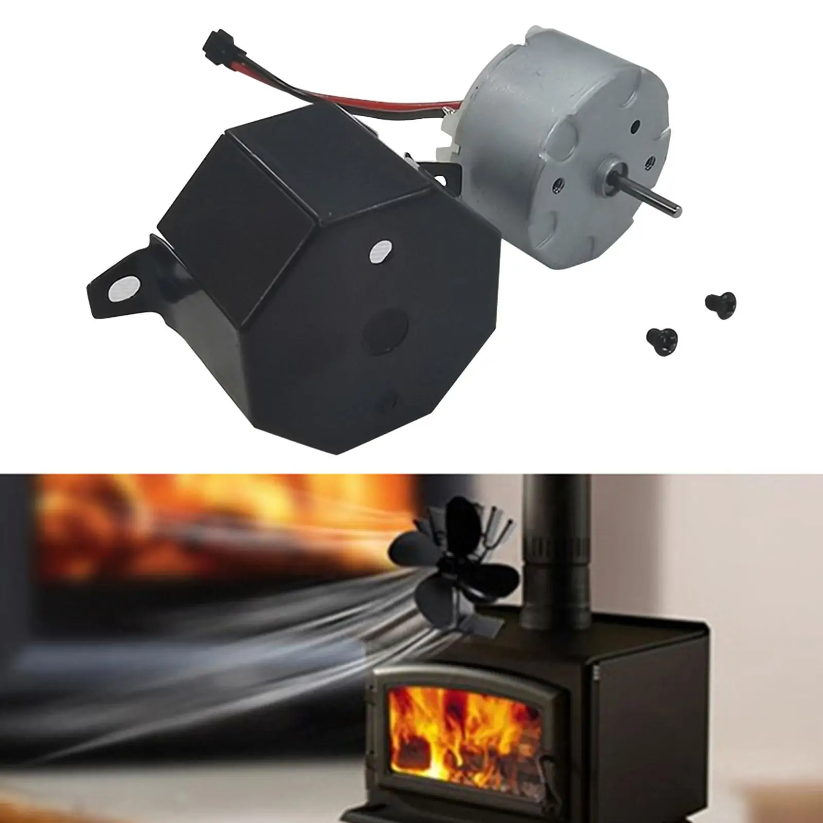 Fireplace Fan Motor 42-43mm Fan Accessory Stoves Durable Easy to Install Multifunctional Motor Set Heat Powered Stoves Fan Motor