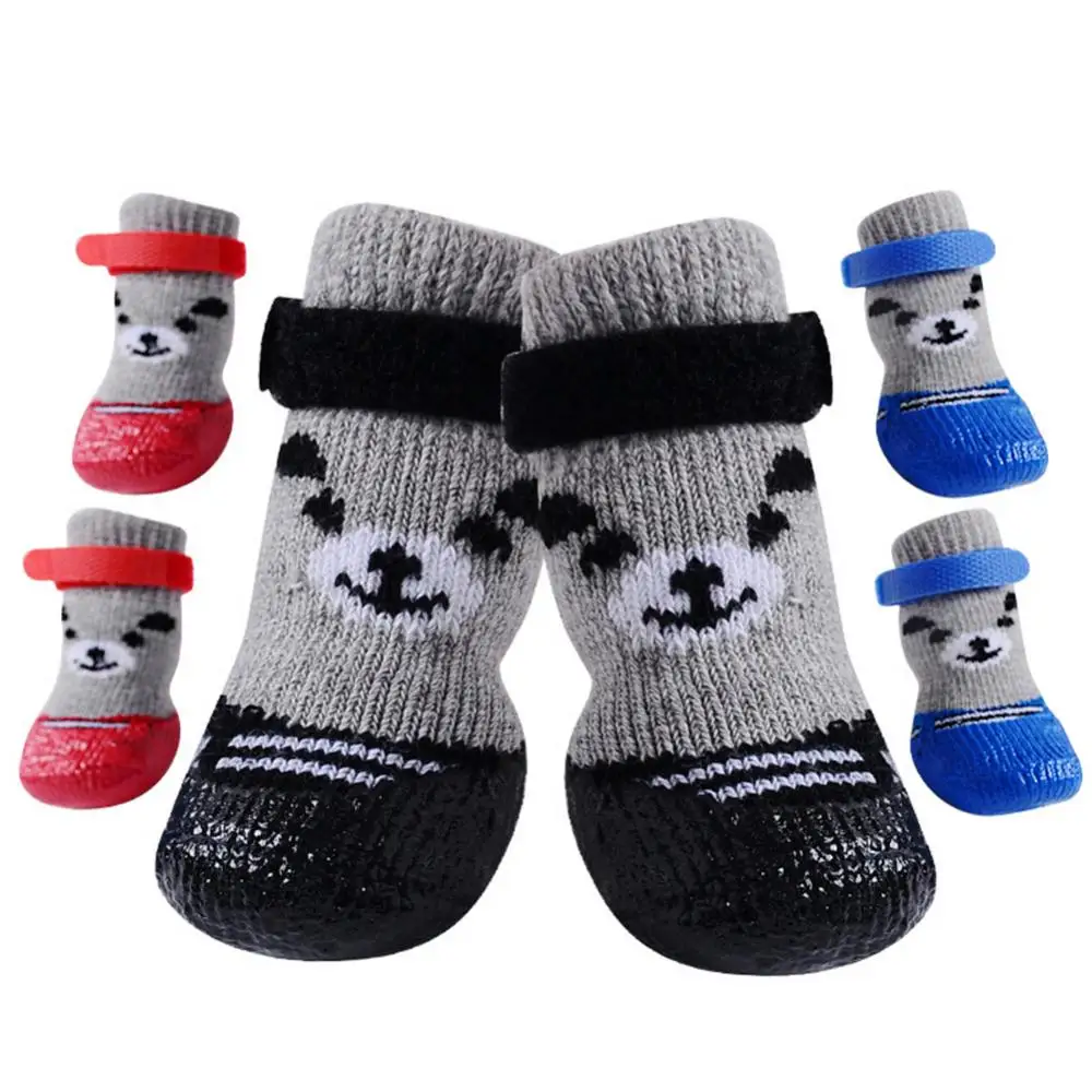 Title 1, Pet Shoes 4Pcs/Set Outdoor Indoor Anti-slip Sil...