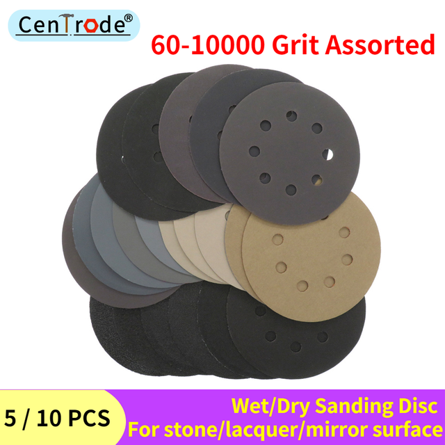 100 Fogli Carta Vetrata Orbitale 125 Mm Con 8 Fori E Velcro – Grana 100/120 Per Levigatrice Da 5 Pollici