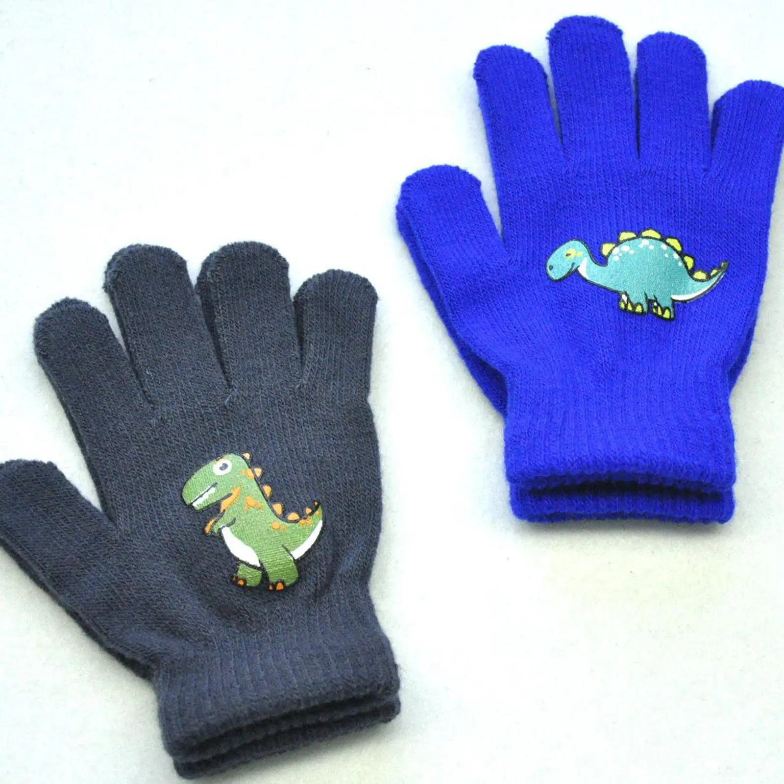 6 Pairs Kid Winter Gloves Stretchy Full Fingers Mitten Hand Warmer Thick Child Toddlers Cold Weather Outdoor Sports