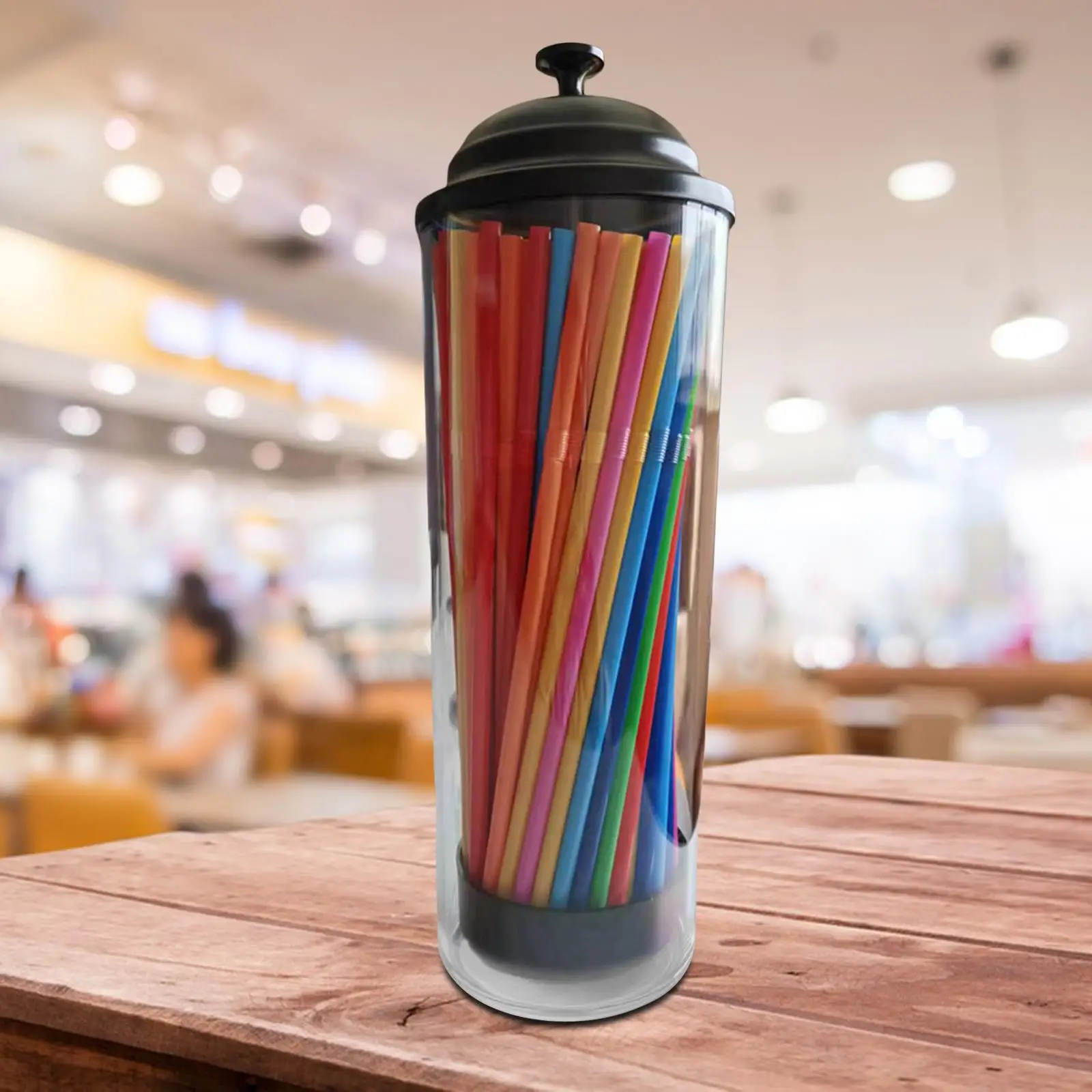 Drinking Straw Organizer Container Drinking Straw Dispenser Straw Dispenser Straw Holder with Lid for Store Home Dining Room