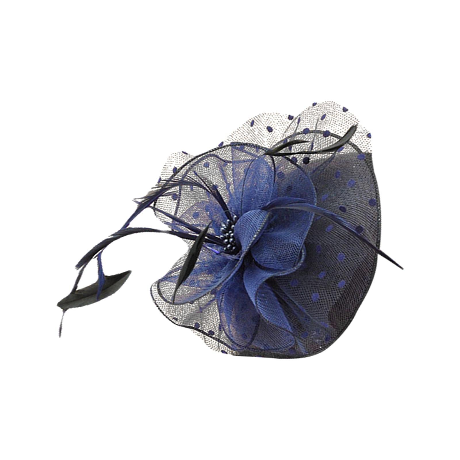 Fascinator Hair Clip Pillbox Hat Handmade Flower Veil Mesh Headband for Bridal Wedding Tea Party Headwear Church Hat Hairpin