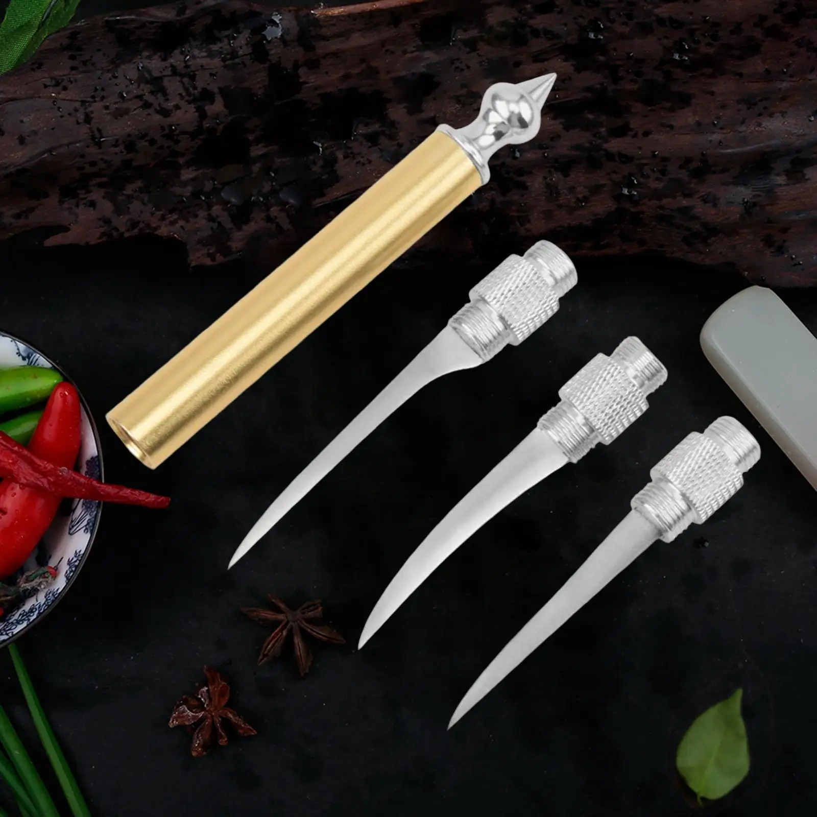 Fruit Carving Tool Set Stainless Steel culinary Engraving Modeling Chef