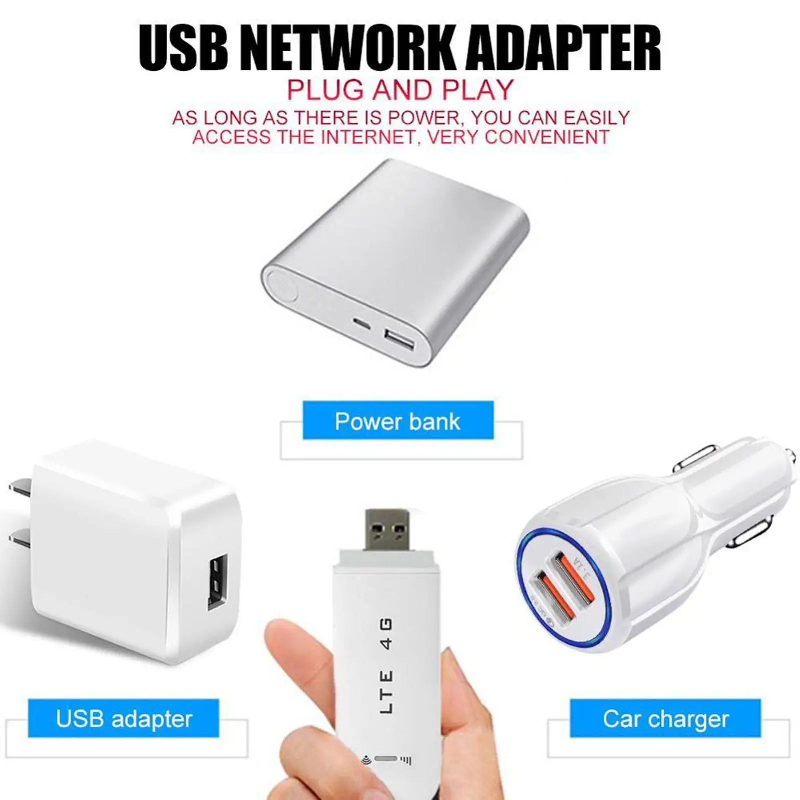 4G LTE USB Modem WiFi Router Signal Receiver Modem Stick 150Mbps for Desktop PC WiFi Router Support 4G FDD B1 B3 B5 Desktop Car