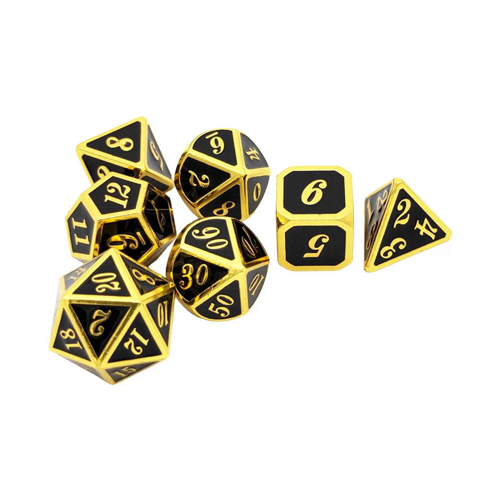 Polyhedral Game Dice 7 Pieces Set Handmade Wear Resistant Multifunctional Role Playing Dice Accessory for Teaching Projects