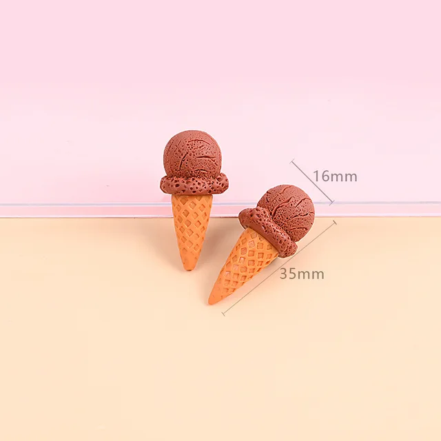 10Pcs Simulation Flower Ice Cream Miniature Figurines Resin