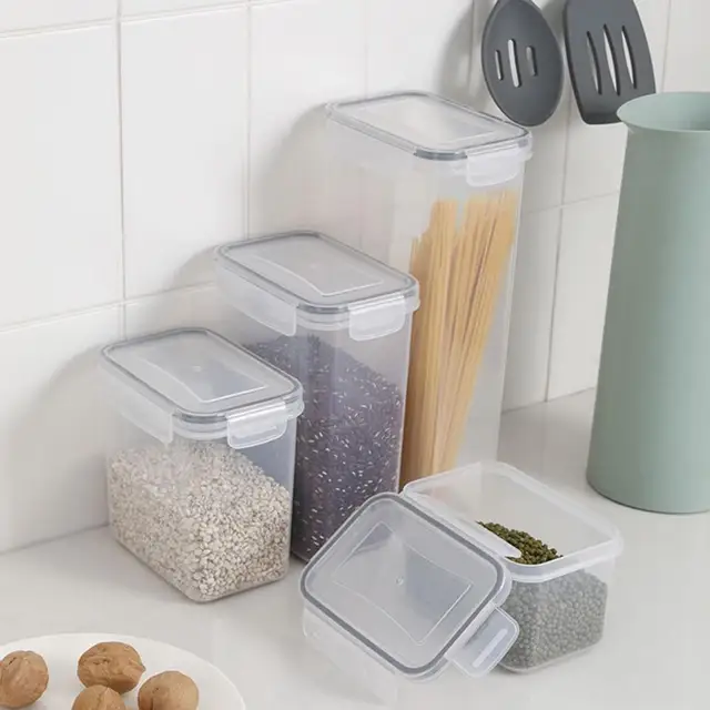 0.8/1.4/1.6/2/2.8 Clear Plastic Storage Jars Airtight Moisture Proof  Transparent Organized Pantry Food Storage Containers - AliExpress
