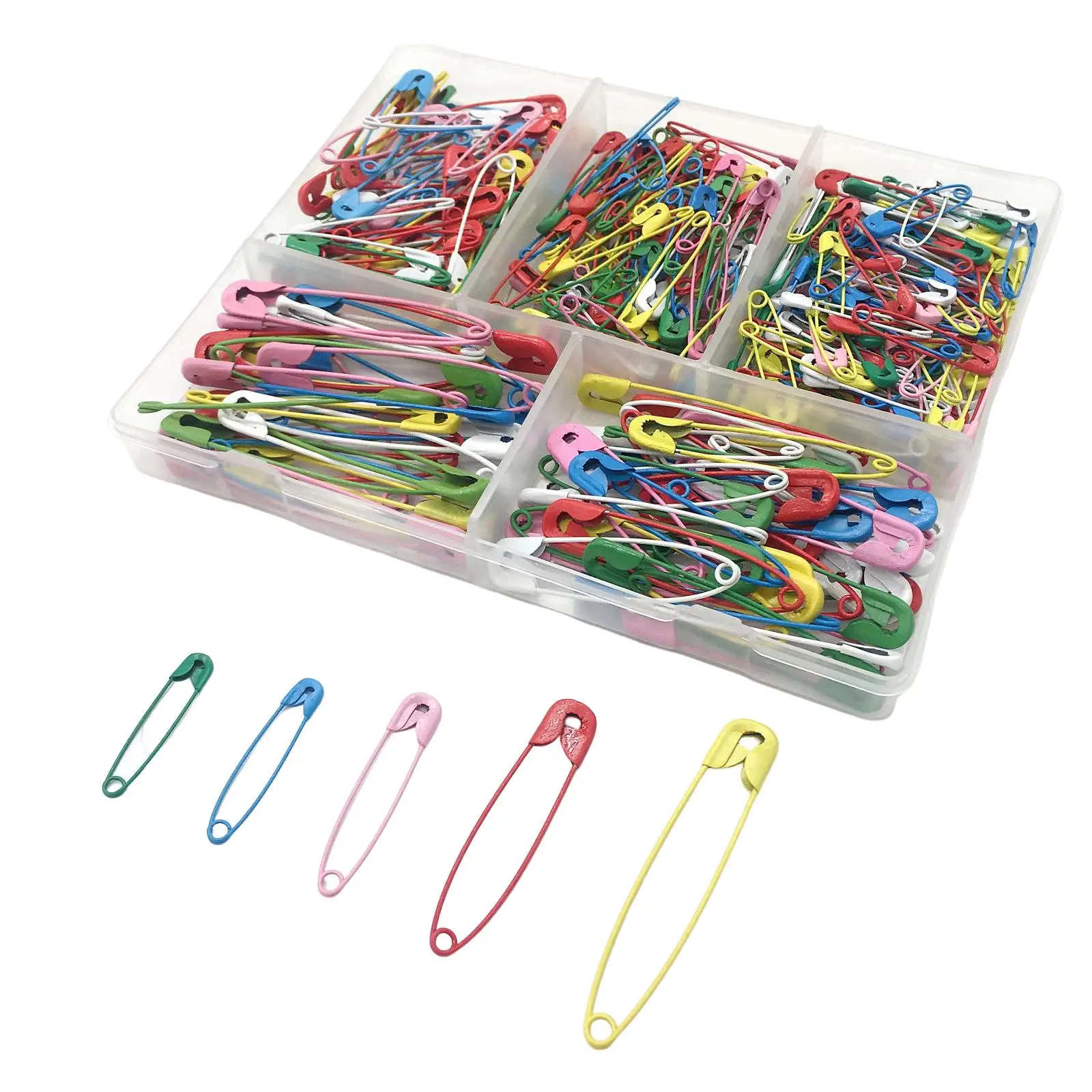 350x Colorful Safety Pins Handmade with Storage Box Needles Clips for Sewing Tools Jewelry Making Apparel Accessories Arts Craft