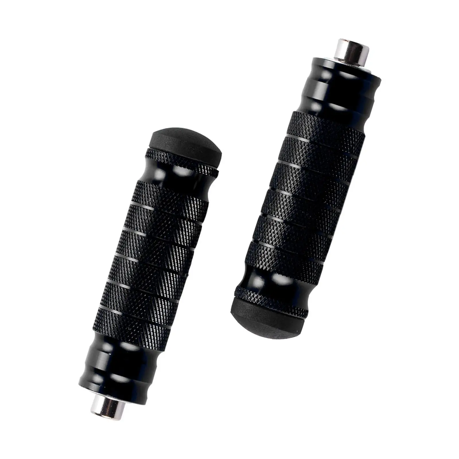 2 Pieces Motorcycle Rear Footrests 8mm Bolts Anti Slip Easy Installation Accessories Replace Parts Aluminum Passenger Foot Rest