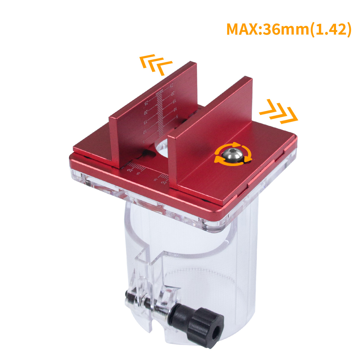2-in-1-Schlitzfuß und Befestigungshalterung für 65-mm-Trimmmaschine, unsichtbare Befestigungselemente, Holzfräsbasis, Schlitzführung, Locator – Detail 4