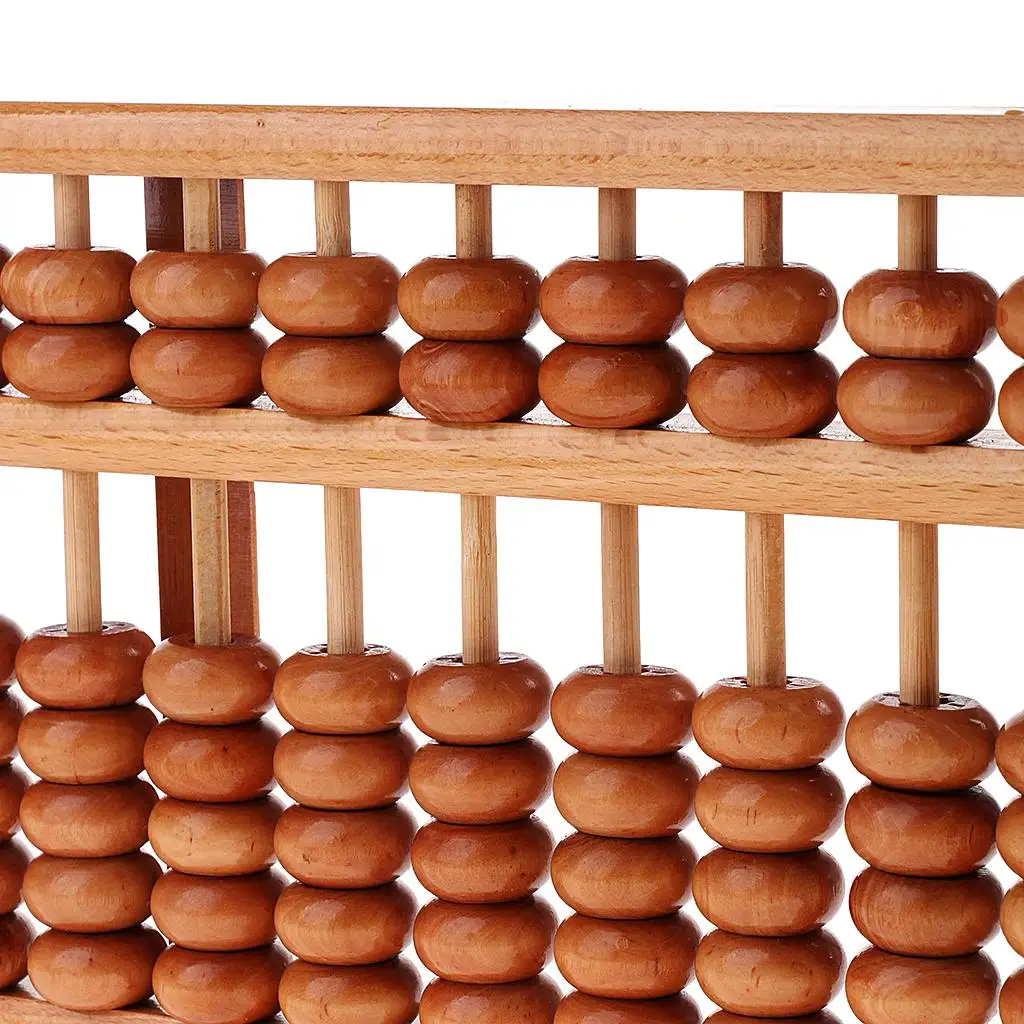 15 Rows Chinese Wooden Beads Arithmetic Abacus Calculator for  Education