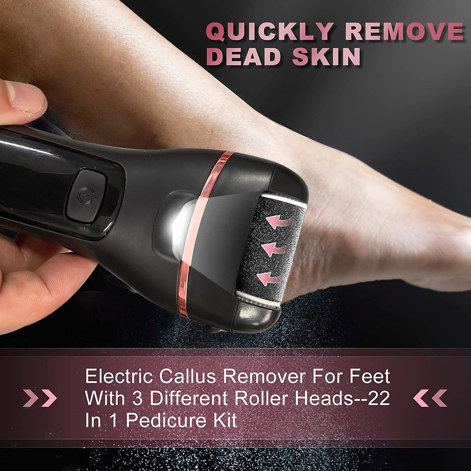 Best of Rechargeable Foot Care Tools Remove Dead Skin Electric Foot File Callus Remover Machine Pedicure Device Feet For Heels Black Reviews & Tips - Image 4