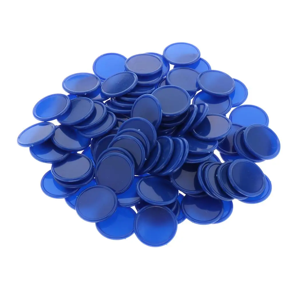 100Pcs Plastic Learning Counters Disks Bingo Chip Counting Discs Markers, Poker Chips Game Tokens with Storage Box, 25mm/1 Inch