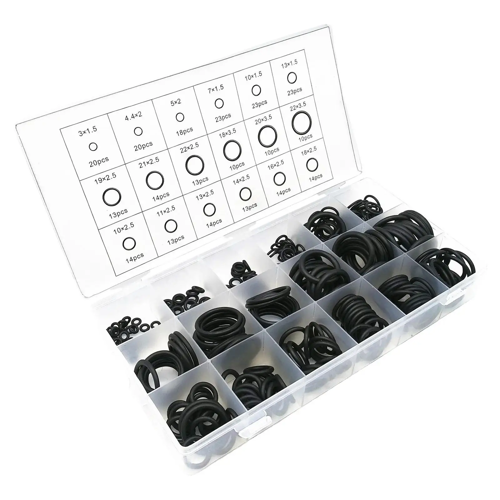 279Pcs O Ring Assortment Set 18 Different Sizes Assorted Sealing Washer Black Small for Hydraulic Plumbing Vehicle Repair