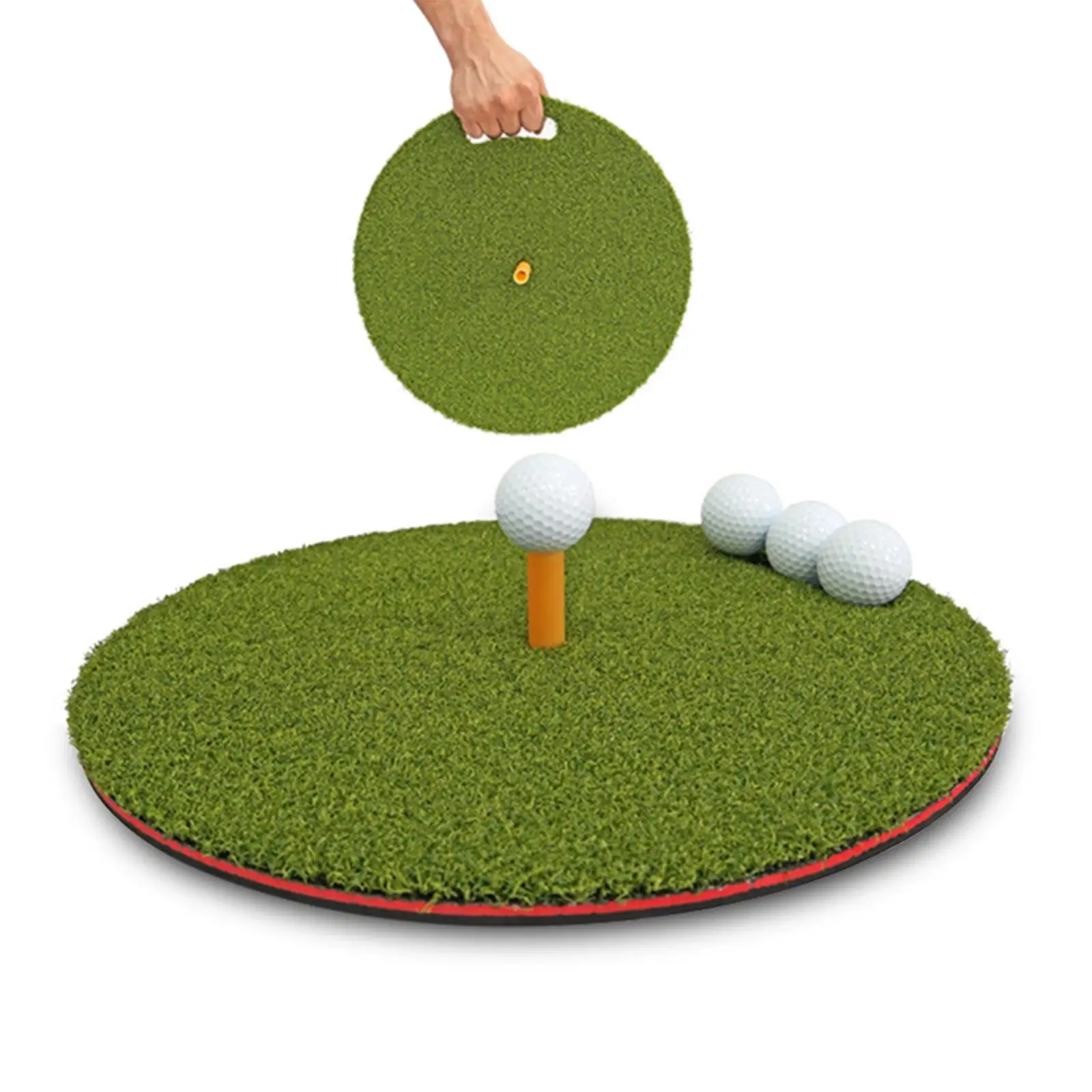 Golf Swing Hitting Mat Portable Golf Turf Mat Realistic Grass Putting Mat with Rubber Base Indoor Swing Tool
