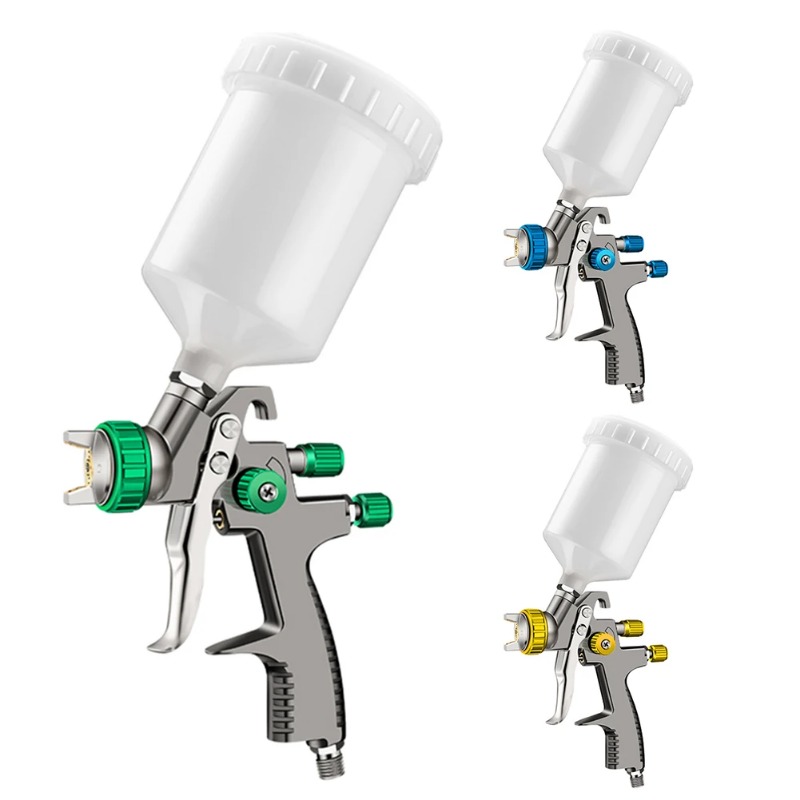 Nombre 16, Suntool-pistola pulverizadora profesional LVLP, boquilla de 1,3/1,4/1,8mm, alimentación por gravedad, pistola pulverizadora de baja presión de 600ml para pintura en aerosol para coche G