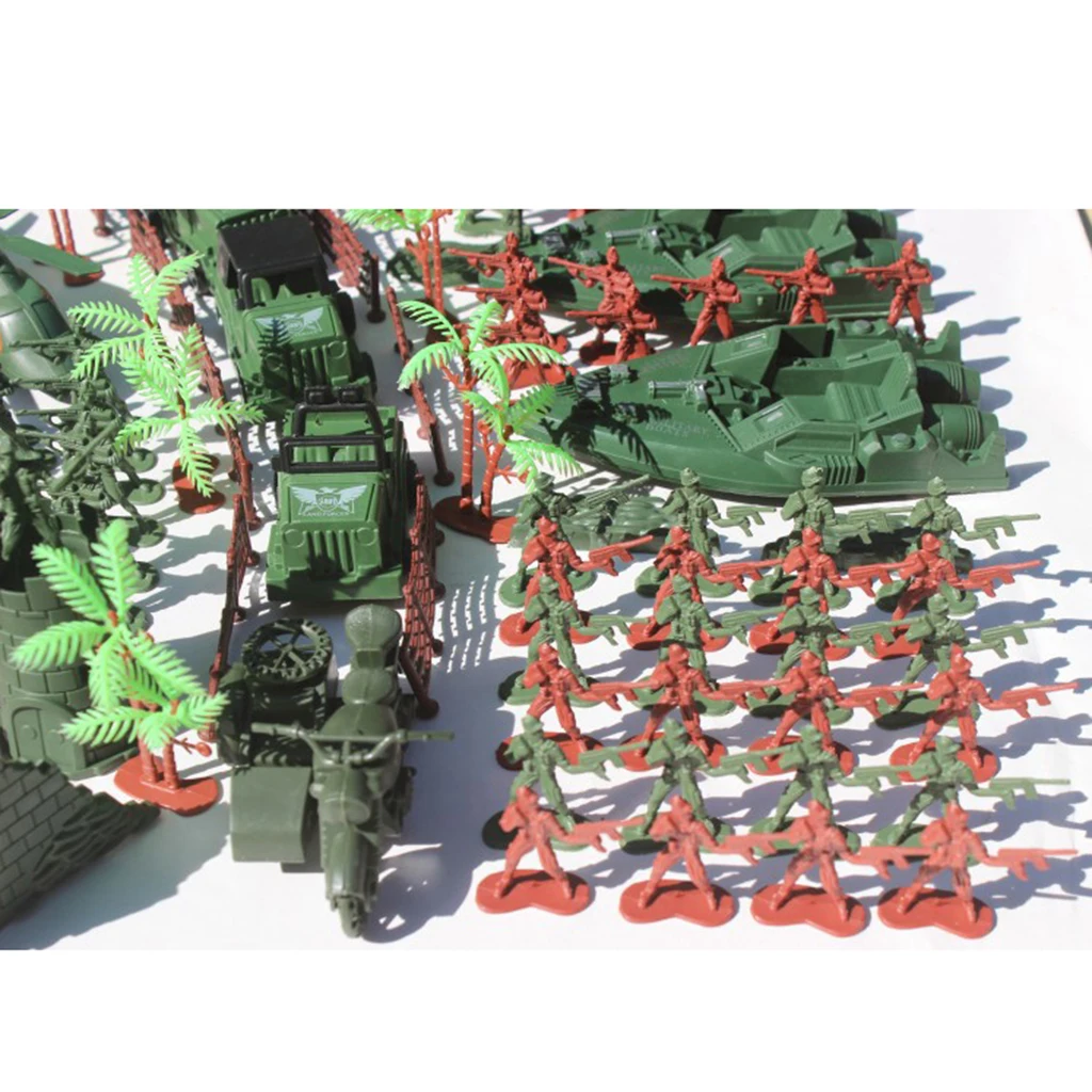 Modern Wargame Dioramas DIY Warfare Layout Soldier Armed Heavy Truck Tank  House  Wall  Models Kits Pack