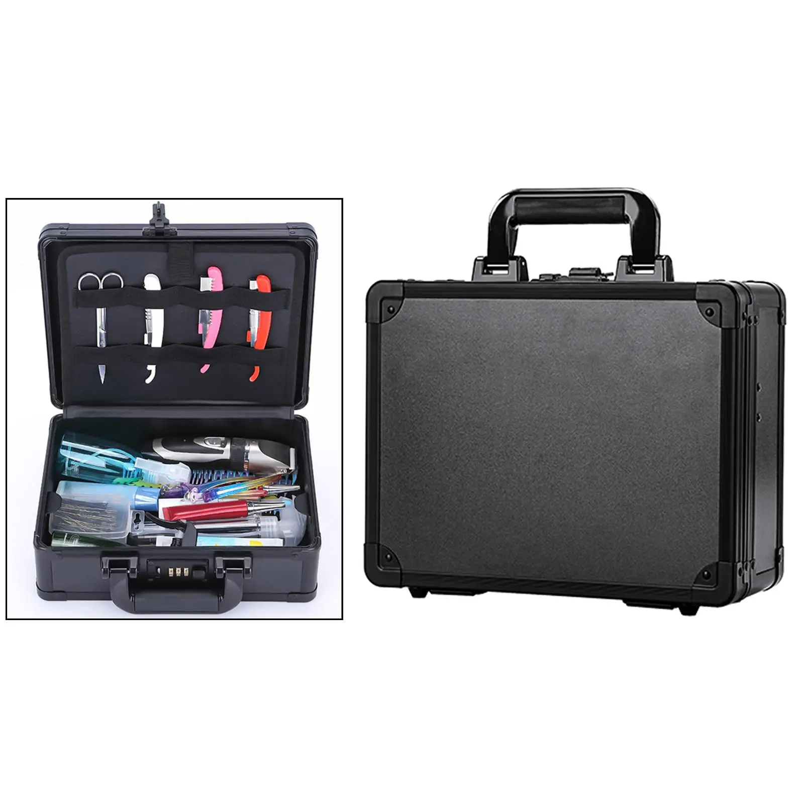 Barber Case with Code Lock Portable  Holds  Travel Bag for Makeup Hair Scissors Carrying Salon Key