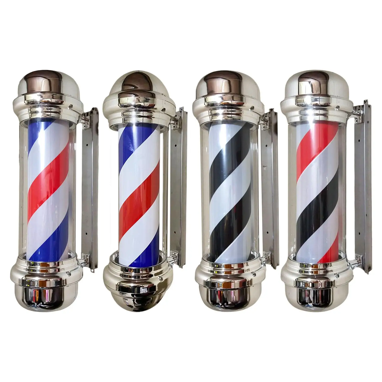Barber Pole Light Save Energy 23`` Classic Wall Mount Lamp Hair Salon Open Sign Barber Shop Rotating Light for Indoor Outdoor
