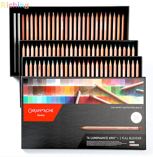 Caran D'Ache Luminance Box,100 Assorted Including 1 Pencil Blender, 1 Full  Blender,artist Grade,rich Pigments,big Core Manefest - AliExpress