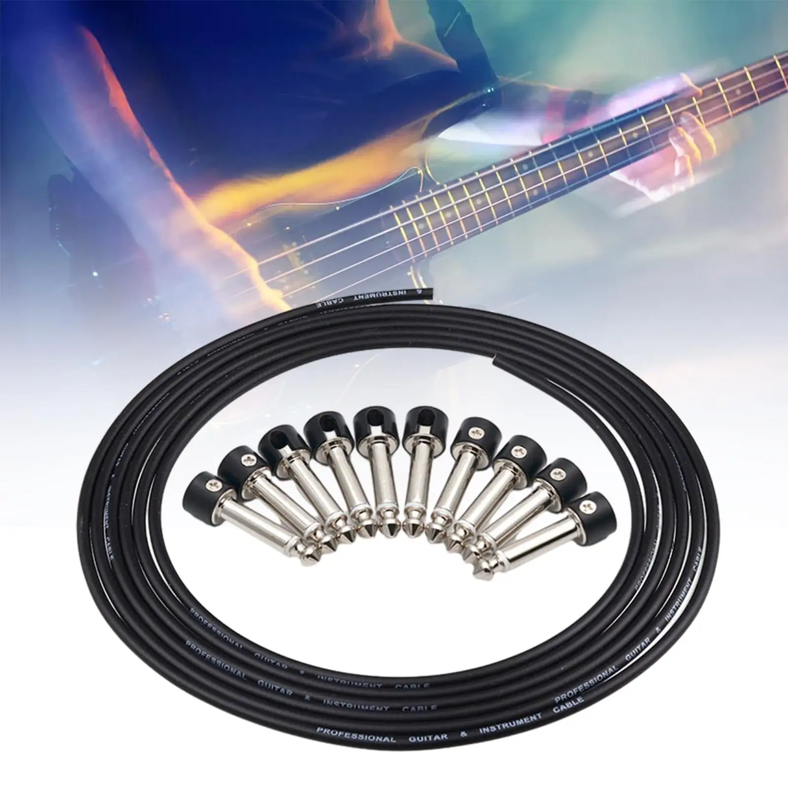Solderless Pedalboard Cable Set Professional Convenient Assembly 10ft Wire