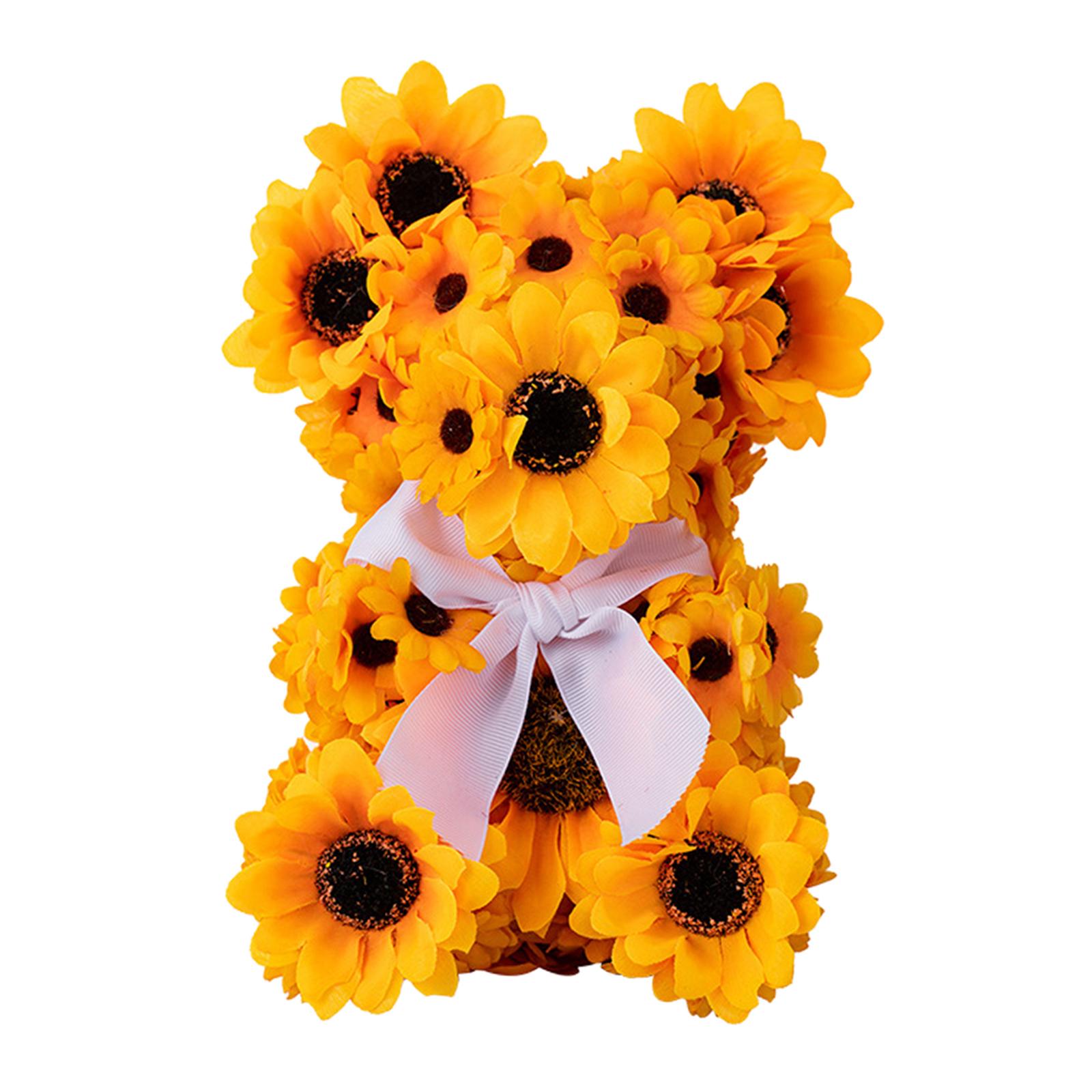 Sunflower Floral Bear Collection Home Decor Photo Props Stuffed Animal Plush Toy for Wedding Valentine Mother's Day Kid Mom