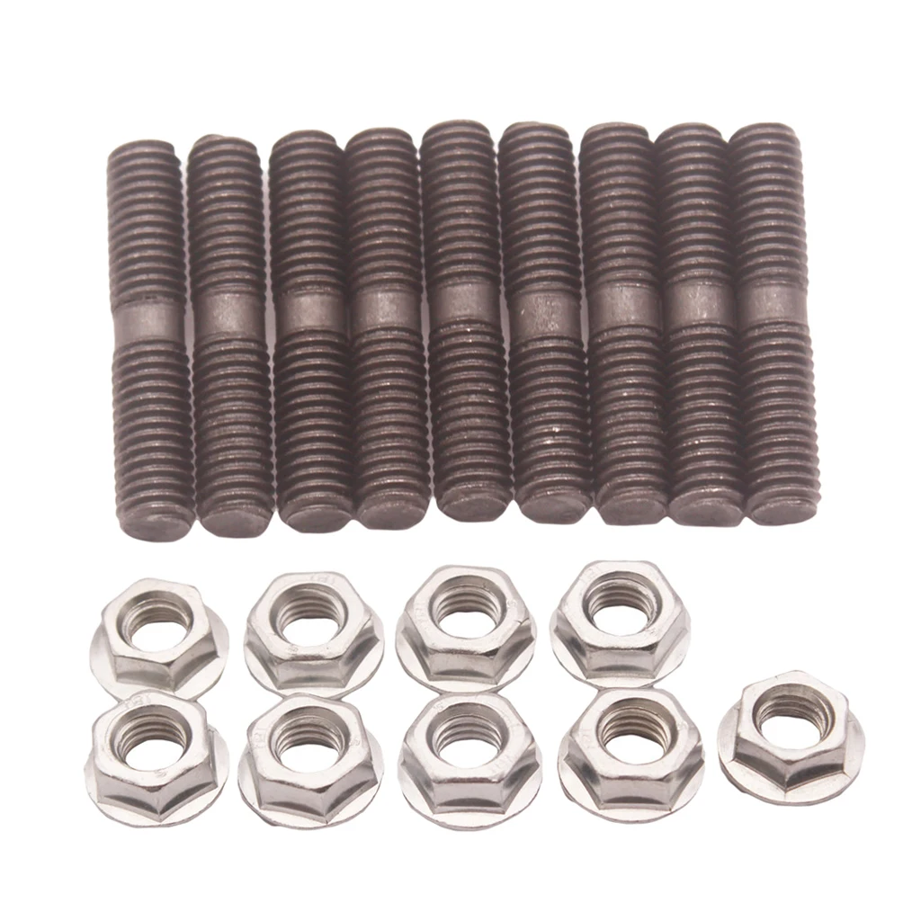 9x STAINLESS STEEL STUDS NUTS KIT for  S13 S14 S15 CA18  T2 T25 Tu