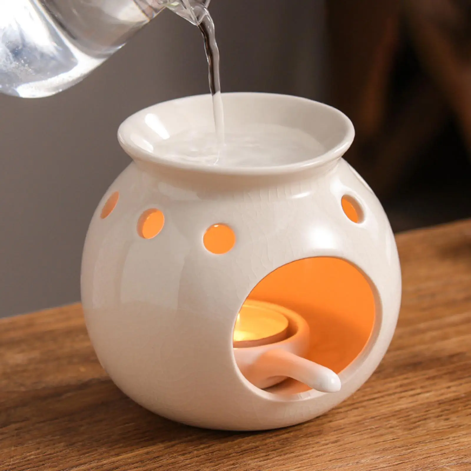 Ceramic Oil Burner Melter Tealight Holder for Meditation Home