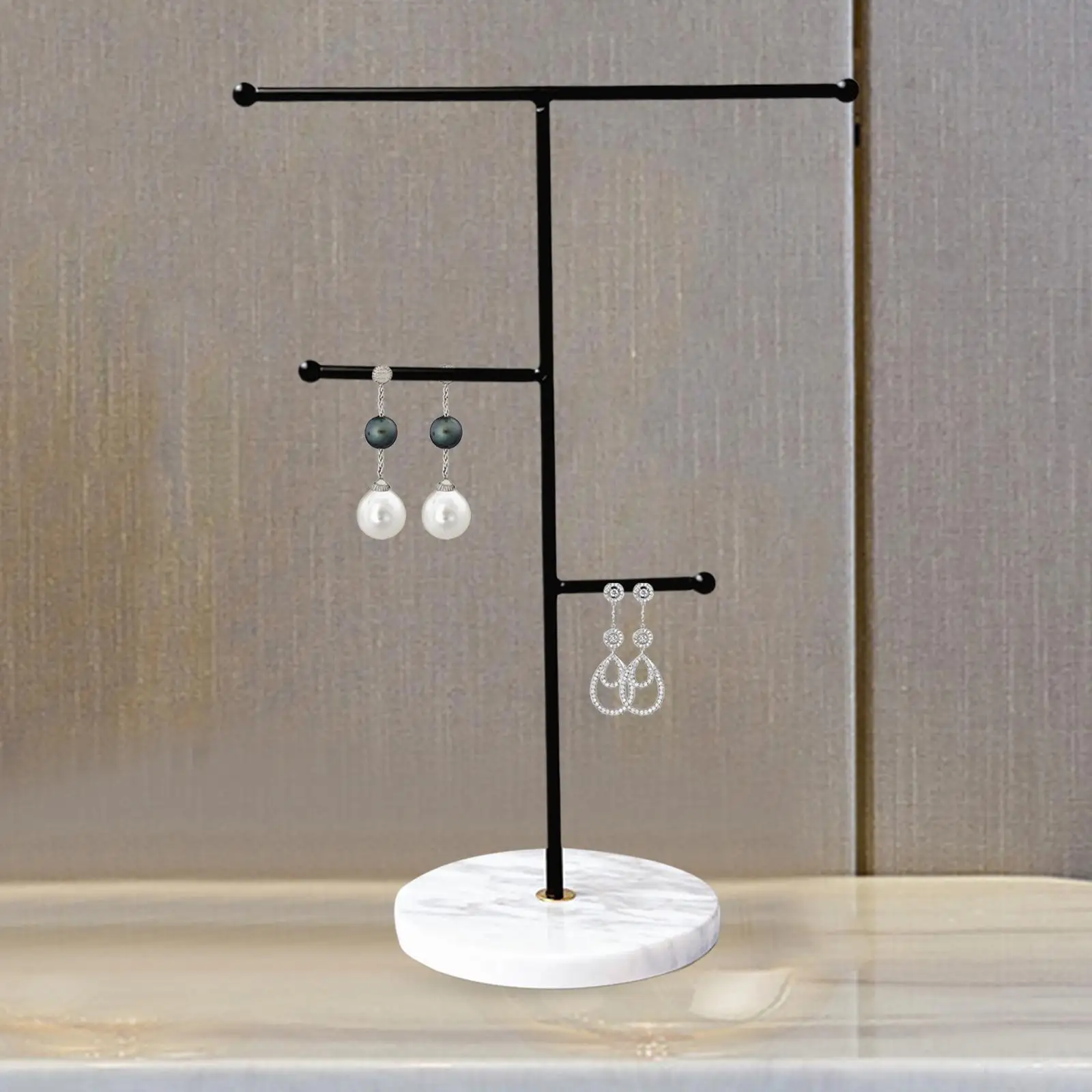 3 Tier Hanging Jewelry Organizer Metal Tabletop Bracelet and Necklace Jewelry Storage Display