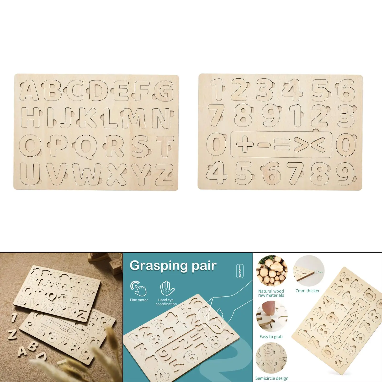 Abc Puzzle Board alphabet and Number Puzzle for Preschool Children