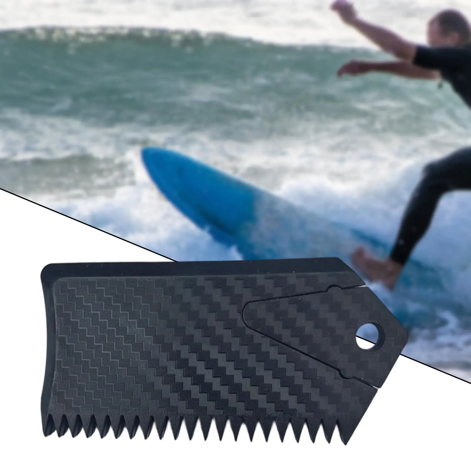 Surfboard Wax Comb Jagged Edges with Key Black Surfing Board Wax Cleaner Tool Surfboard Wax Remover Comb