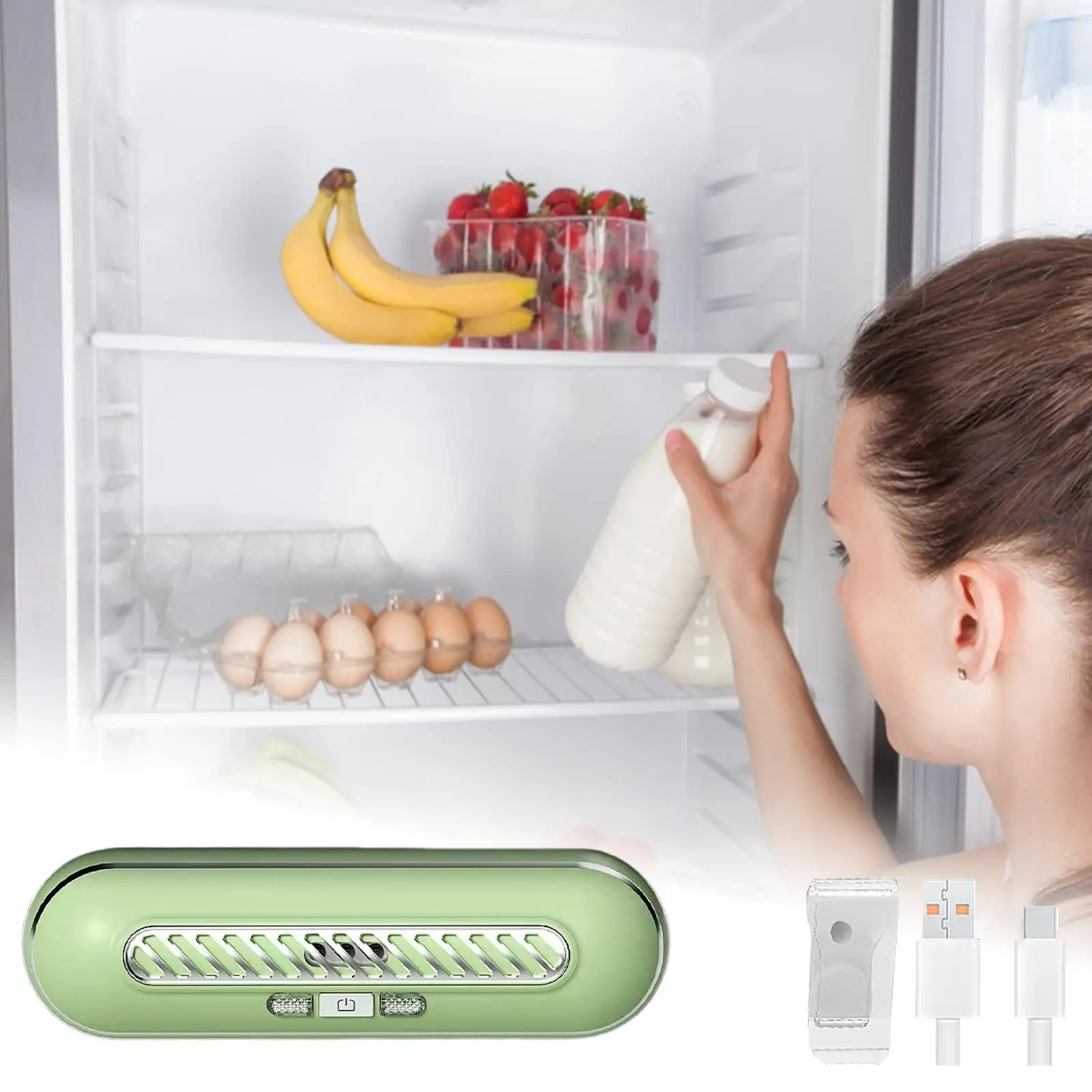 Fridge Smell Remover Kitchen Supplies Keeping Fresh Reusable Fridge Smell Remove Machine for Freezer Wardrobe Car Closet Kitchen