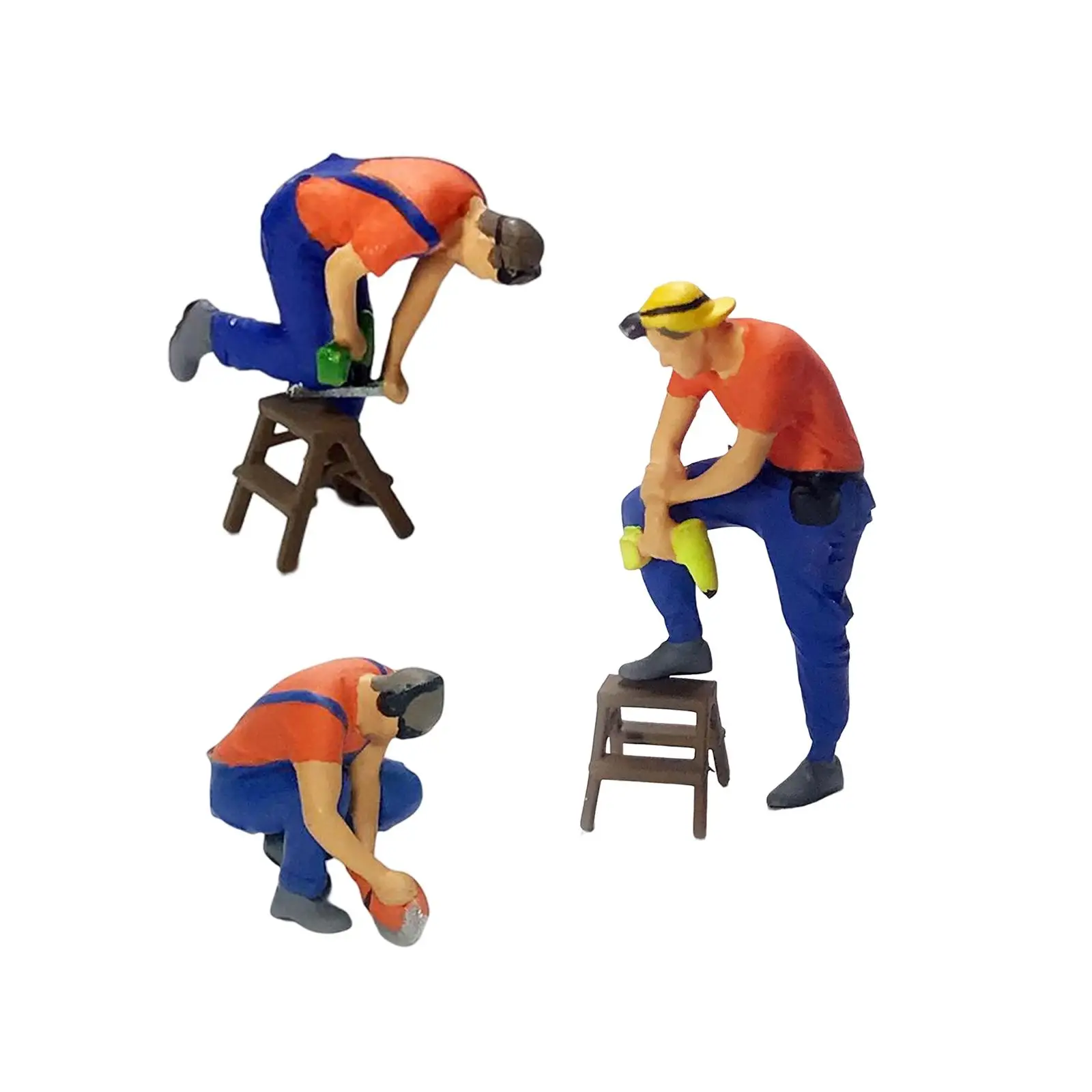 1:64 Figure Repair Worker Micro Landscape Tiny People Handpainted Layout