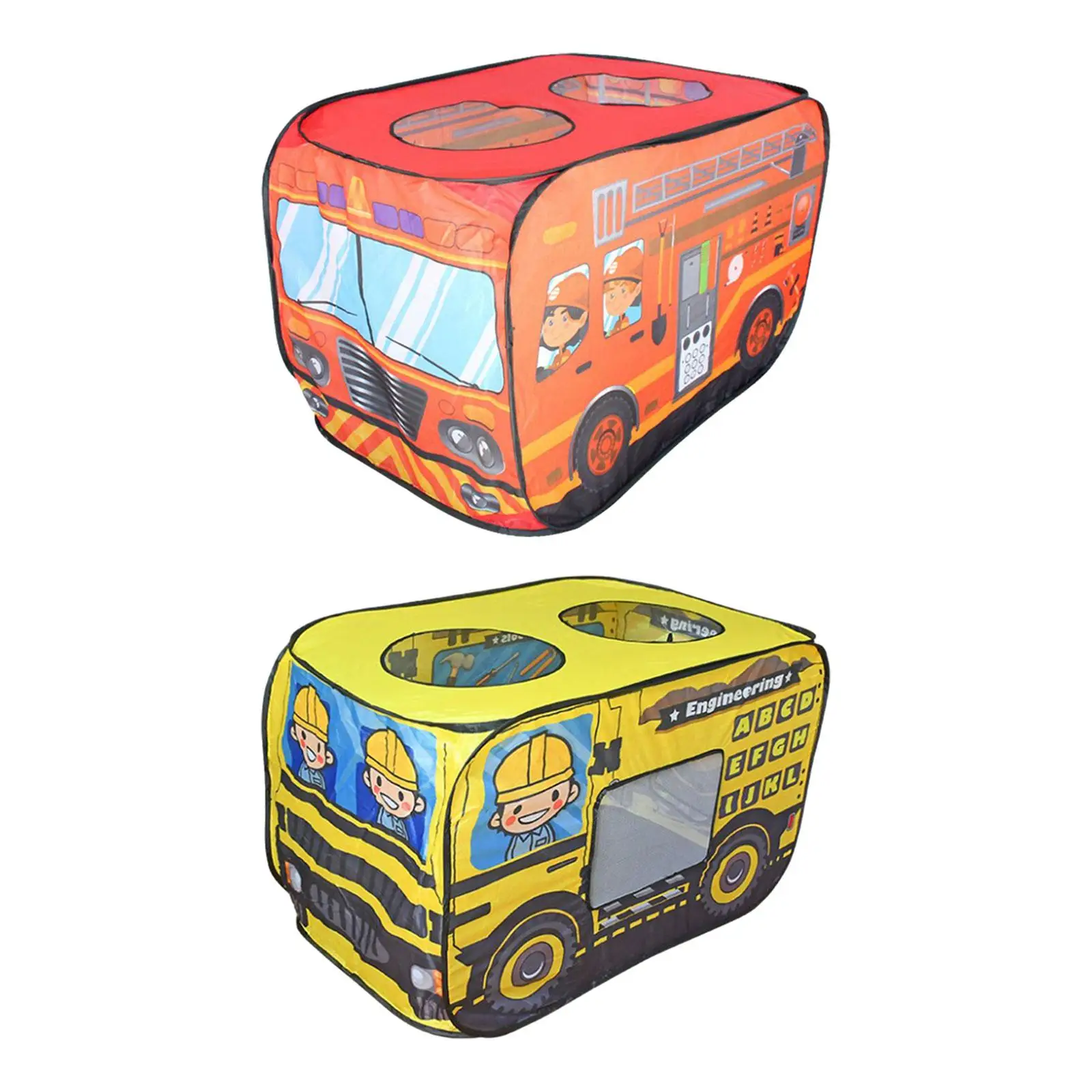 Cartoon Car Play Tent Playhouse Castle Toy Playhouse Play Fun Foldable Tent for Camping Backyard Yard Indoor Holiday Gifts