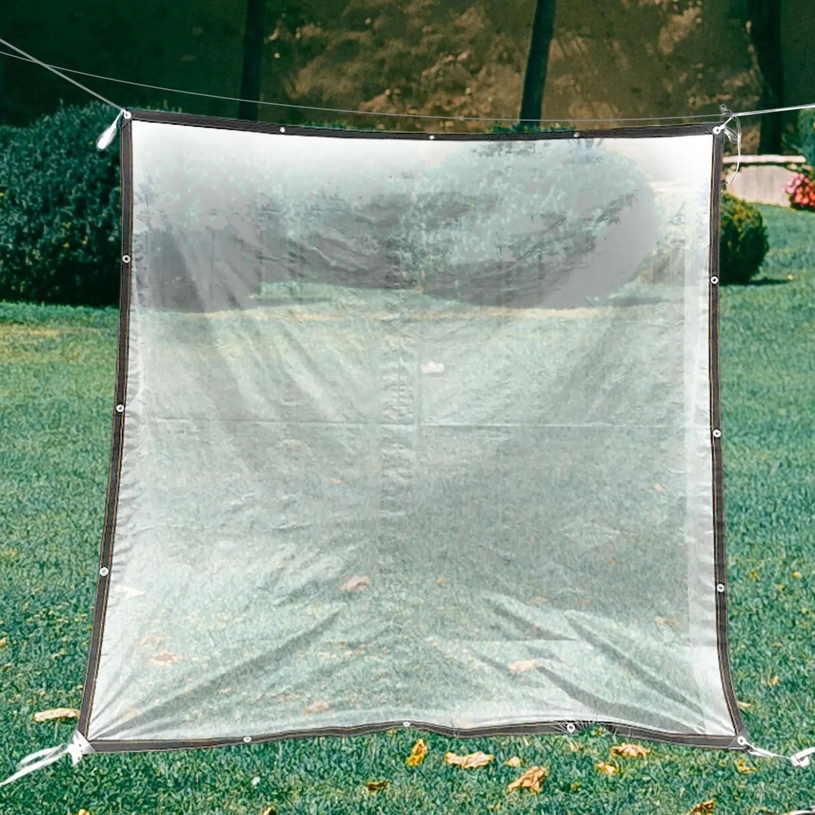 Transparent Tarpaulin Cover with Grommets Heavy Duty Reinforced Corners Rainproof Multi Purpose Waterproof Tarp for Cars Garden