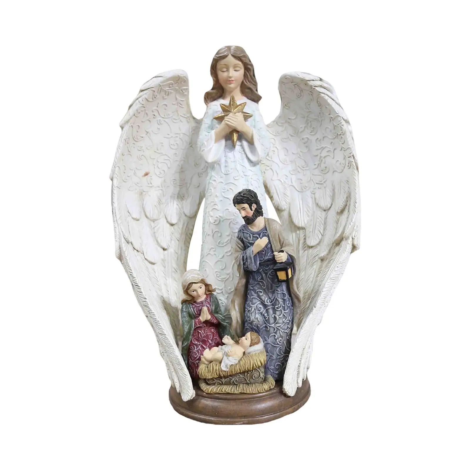 Nativity Scene Figurines Holy Family Statue for Bedroom Christmas
