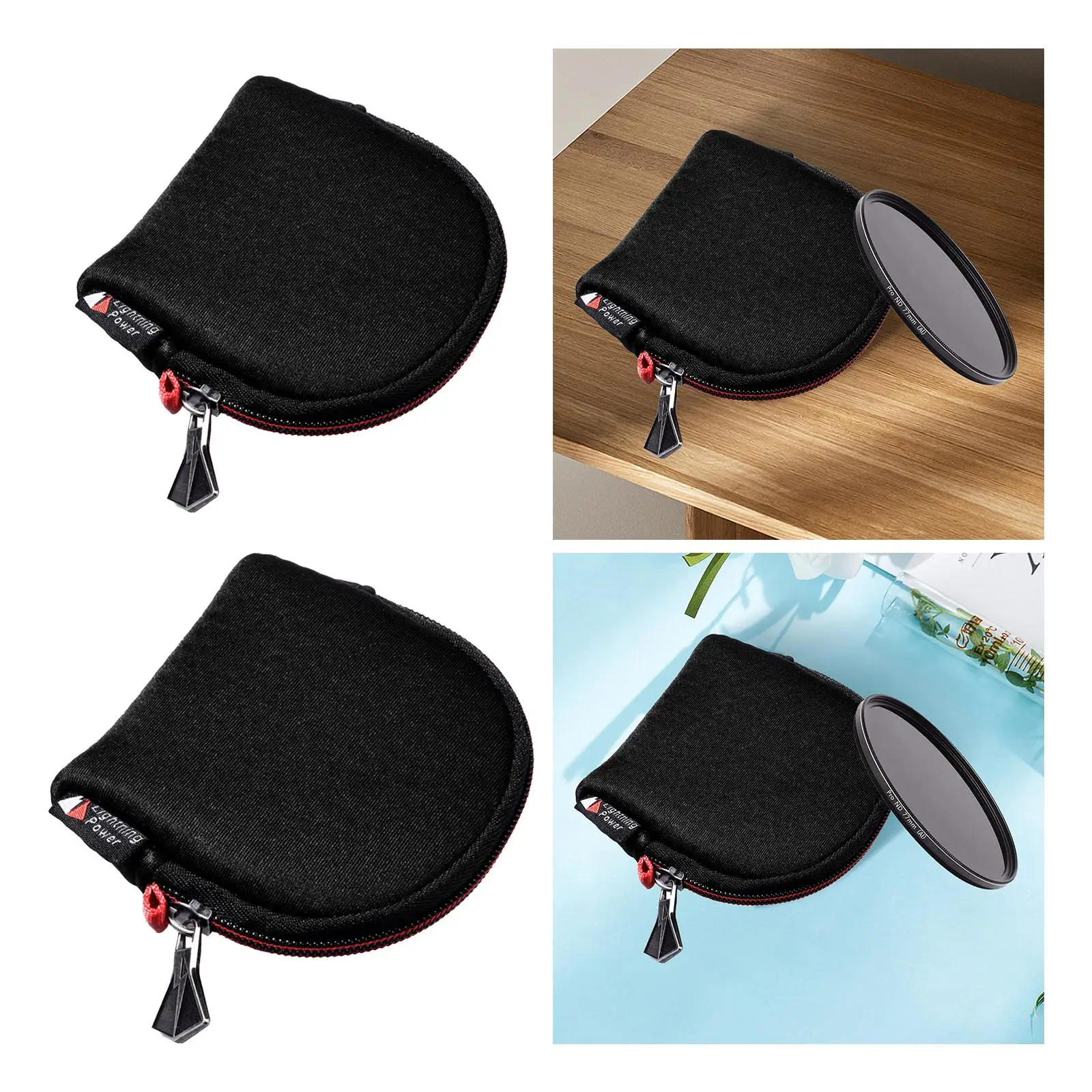 Lens Filter Case Wallet Portable Soft Padded Photography Accessories with Compartment Shockproof Waterproof Filter Carrying Case