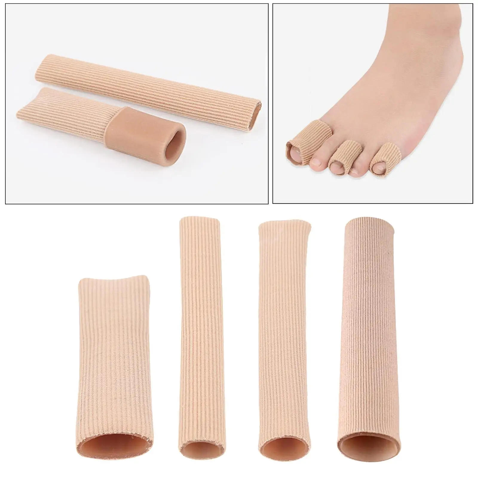5 Pieces Practical Finger Toe Tube Protectors Compression Elastic Separator Cover Foot Sleeve Brace for Callus Blister Corn Men