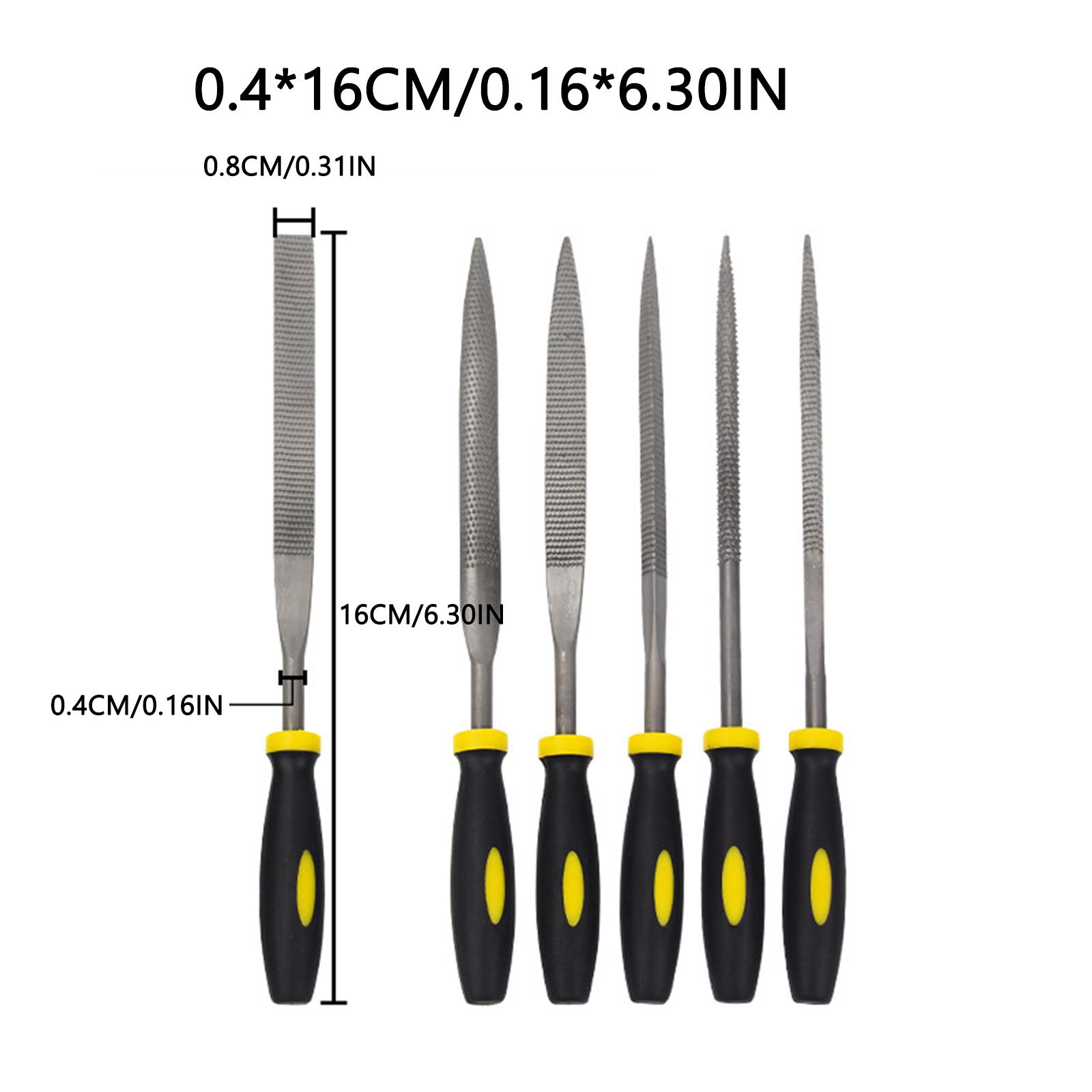 Steel File Set Craft files Tools Flat/Triangle/Half-Round/Round Large File for Woodworking Wood, Metal, Plastic Carpentry