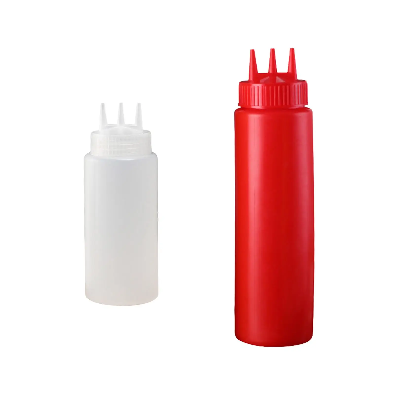 3 Hole Sauce Condiment Bottle Salad Dressing Bottle Squeezable Dispenser Bottle for Syrup Condiments Ketchup Sauces Camping