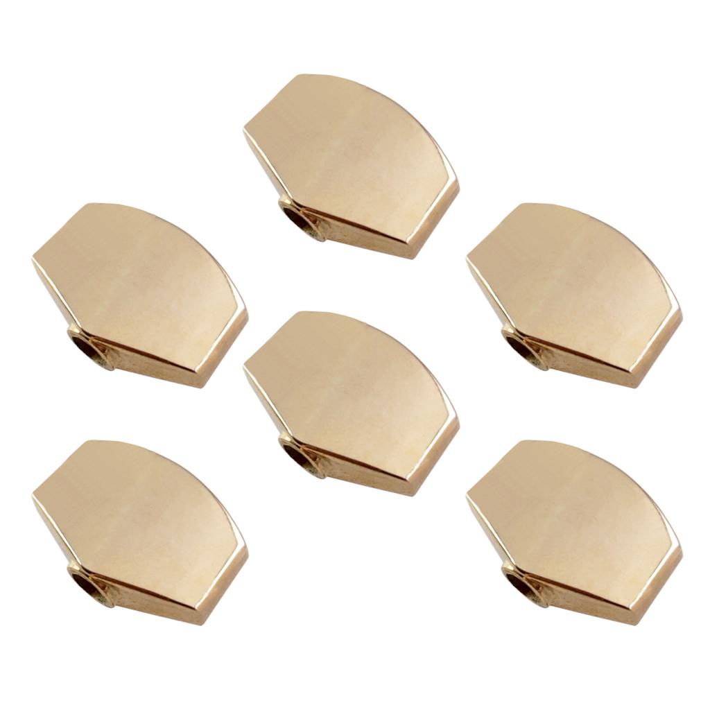 Pack of 6 Zinc Alloy Tuning Peg Buttons Caps Large Square Golden for Acoustic Classical Guitar Parts DIY